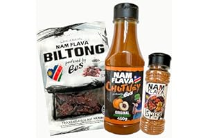 ‎NAM FLAVA Nam Flava - Biltong/Chutney/Spice COMBO (Trockenfleisch, Aprikosen/Pfirsich Chutney & Grillgewürz)