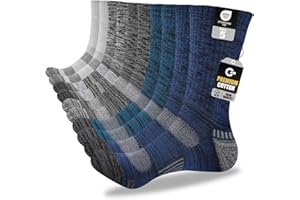 Cirorld Mens Sports Socks, 5 Pairs Breathable Thick Cushioned Crew Socks for Running, Hiking, Cycling & Outdoor Activities – Comfortable Cotton Work Socks