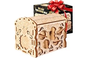 ESC Welt Wooden Secret Treasure Box - Caja de Regalo Creativa - Juego de Caja de Madera en 3D - Juego de Rompecabezas de Caja de Regalo - Caja de Regalo para Adolescentes y Adultos - Rompecabezas