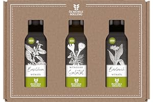 Ölmühle Solling Set Echt! Regionale Klassiker, bio, 3 x 100 ml Flaschen, Öle: Basilikumöl, Bärlauchöl, Suppengrünöl
