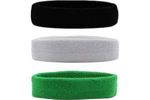 HANERDUN Cinta Sudor Cabeza Hombres y Mujeres Banda Elástica de Pelo Transpirable Antideslizante Banda de Cabeza Atlética de Algodón de Absorción de Humedad para Deportes