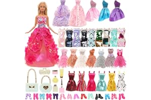 Miunana 12 Abiti Vestiti + 10 PCS Scarpe + 9 Accessori per Bambola 11.5 Pollci 28-30 CM Bambola