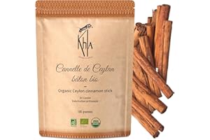 Khla - Cannella Stecche 100g - Bastoncini Cannella di Ceylon Biologici - Dello Sri Lanka - Ingrediente per Cucinare e Cuocere al Forno, Decorazioni - Natale, Decorative - Origine Sri Lanka