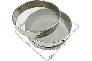 Tolegano Miel colador doble de 24 cm, acero inoxidable, abejas, miel, filtro de miel, apicultura, filtro de miel