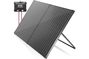 VOLTSET 100 Watt 12 Volt Portable Solar Panel with Waterproof 10A Charger Controller, Foldable 100W Solar Charger Suitcase with H-Bracket for Power Station, Car, Camping, RV, Boat and Outside