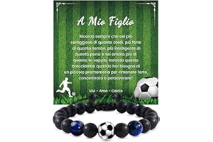 YELUWA Idee Regalo Ragazzo, Braccialetti Figlio, Bracciale di Calcio per Ragazzi, Regali di Compleanno Natale per Ragazzi Figlio, Regalo Ragazzo 8 9 10 11 12 13 14 Anni Bracciale Bambino