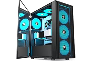 FOIFKIN K11 Boitier PC - 4 Ventilateurs ARGB PWM préinstallés, boîtier de PC de Jeu ATX Mid-Tower (K11, Noir)