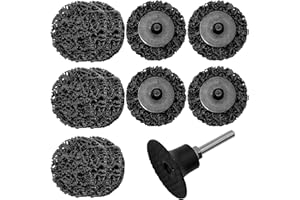 Merryland Disco de Limpieza 50mm Pintura Óxido Amoladoras Neumáticas, 50 mm Negro Disco de Decapado CSD 10 Piezas Con Vástago de 6mm, Abrasivo para Decapar Metal Acero Hierro, DGTA012C2