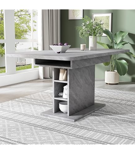 LARFOEK Eettafel, wit, van hout, rechthoekige eetkamertafel, keukentafel, houten tafel, eettafel voor woonkamer en eetkamer, 140 x 80 x 76 cm