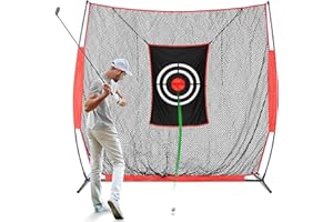 KAIDIDA Golf Practice Net 8X7FT Golf Driving Net for Garden Backyard Hitting Chipping with Metal Base Target Carry Bag Durable Pop-up for Indoor Outdoor Training