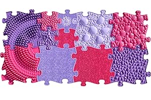 muffik Orthopaedic Sensory Texture Mats Pink Set - 11 Pieces for Tactile Perception
