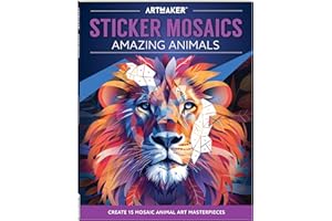 Hinkler Art Maker Sticker Mosaic Amazing Animals - Painting by Sticker - Adult Sticker Book - Animal Sticker Book for Adults - Puzzle Books for Adults