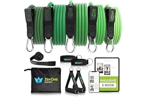 ‎ZENONE SPORTS ZenOne Sports Resistance Fitness Bands - robuste Fitnessbänder - 5 Widerstandsbänder - Home Workout Expander-Set - Sport-Gummiband