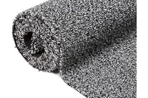 TAPISO Black Diamond Rasenteppich Kunstrasen Schwarz Grau Balkon Terrasse Garten Outdoor Indoor Meterware Kunststoffrasen Teppich Echtrasenoptik Wetterfest 133 x 190 cm