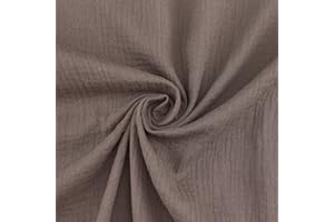 FITZIBIZ Musselin Stoff Sunny, Double Gauze, uni rauchbraun (Länge am Stück: ab 50cm / Breite: 130cm)