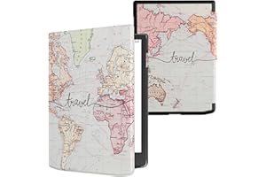 kwmobile Etui kompatybilne z Pocketbook InkPad 4 / Color 3 / Color 2 / Vivlio InkPad 4 - pokrowiec na czytnik e-booków - Travel Black/Multicolor