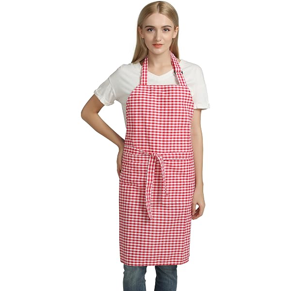 DPois Damen Schürze Retro – Grün Mit Sternen, Latzschürze, Verstellbar, One Size