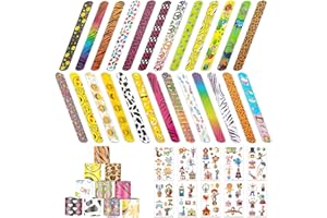 Shinybox 60 Pcs Pulsera Bofetada, 50 Pcs Pulseras Slap Pulsera Bofetada con 10 Pegatinas, Slap Pulseras de Juguete para Niños, Regalo de Fiesta de Cumpleaños para Niños y Niñas