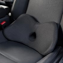 Ecloud Shop Cuscino Lombare In Memory Foam Con Cinghia Regolabile - 2 Pezzi, Nero - Per Sedia Ufficio E Auto