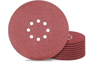 Awutzut Dischi Abrasivi 225 mm 8 Fori Grana 60 Carta Vetrata Abrasiva 10PCS per Levigatrice Muro