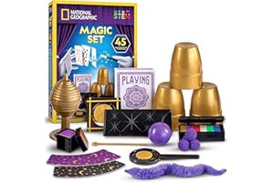 Blue Marble National Geographic Coffret de Magie pour Enfants - 45 Tours de Magie avec Instructions Vidéo Étape par Étape d’Un Magicien Professionnel, Jouets pour Filles et Garçons