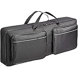 Amazon Basics Custodia morbida per tastiera, per pianoforte elettrico portatile da 61 tasti, imbottita, colori nero, Tinta Un
