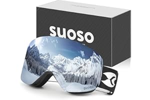 suoso OTG Ski & Snowboard Goggles for Men, Women - Over-Glasses Design with 100% UV Protection Anti-Fog