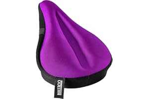Bikeroo Bike Seat Cushion - Padded Gel Bike Seat Cover, Compatible with Peloton, Adjustable for Men & Womens Comfort on Stationary Exercise, Mountain and Road Bicycle Seats
