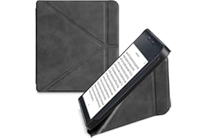 kwmobile Carcasa Compatible con Kobo Libra 2 Funda con Soporte - Funda con Origami y Tapa con Cierre magnéetico - Antracita