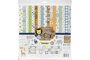Echo Park Paper Echo Park Collection Kit 12"X12"-Baby Boy Collezione 12X12, Carta, Blu, Verde, Menta, Giallo, taglia unica