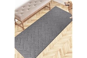 FCSDETAIL Schmutzfangmatte Innen 60 x 150 cm, rutschfeste Fußmatte, waschbar Sauberlaufmatte, absorbierend Fussmatte, Läufer Teppich für Hund, Eingang, Haustür, Flur, Küchen