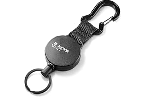 FABACH Rozciągliwy breloczek do kluczy, sznurek Jojo, ze stalowym kablem, chowany uchwyt na karty, klips do kluczy, zamek błyskawiczny i uchwyt na karty narciarskie do spodni i paska