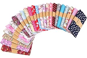 Ewtshop Lot de 25 tissus en coton pour travaux de couture 30 x 30 cm