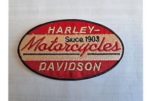 Suma Shop - Toppa Termoadesiva Harley Davidson, Motorcycles, Toppa Ricamata per Motociclisti, 9.5 x 6 cm