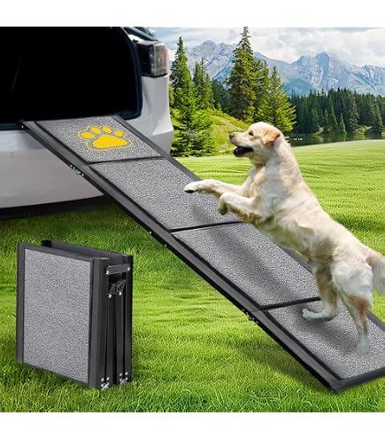 Extra Breite Hunderampe Auto Klappbar 160x50 Cm  Stabiler Hundetreppe Fr  Groe Hunde Bis 113 Kg, Faltbar