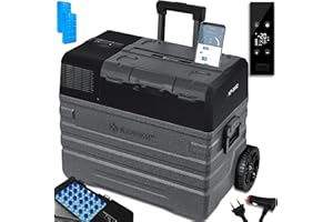 KESSER® Compressore Box congelatore elettrico Congelatore, 52 litri, con controllo APP connessione USB 12/24 V 230V, +Telescopico Ruote Frigorifero raffreddamento a -20 ° C per auto, camion, camper