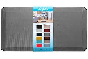 ComfiLife Anti Fatigue Floor Mat – 3/4 Inch Thick Perfect Kitchen Mat, Standing Desk Mat – Comfort at Home, Office, Garage – Durable – Stain Resistant – Non-Slip Bottom (20" x 39", Charcoal)