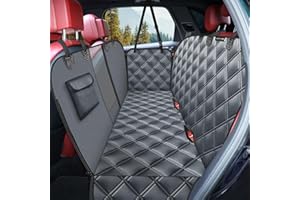 KYG Koc dla psa na tylne siedzenie samochodowe, z osłoną boczną i okienkiem, odporny na zarysowania i wodę, mata dla psa, na tylne siedzenie, 135 x 148 cm, szary