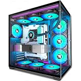 FOIFKIN F300 ATX PC Case with 7 PWM ARGB Fans, Gaming PC Case, Mid-Size Computer Case with Panoramic Glass, RAD 360mm Support