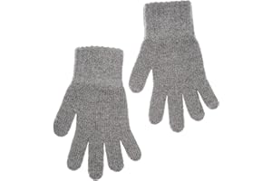 KNITAS Gestrickte Fingerhandschuhe aus Wolle für Baby Kinder I Warme Doppellagen Winterhandschuhe für Jungen und Mädchen ab 1-8 Jahre I Bequeme Weiche Handschuhe in Beige, Rosa, Grau