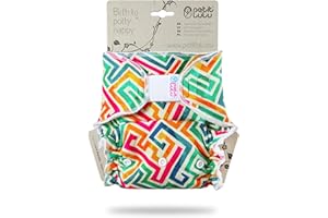 Couche Lavable Classique Petit Lulu MAXI NUIT | Fermeture Auto-Agrippante | Réutilisable & Lavable | Fabriqué en Europe (Labyrinth)