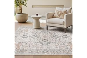 GENIMO Vintage Teppich 160x230cm, Teppiche Wohnzimmer, Waschbare Teppiche, Boho Teppich, Großer Carpet rutschfest, Schlafzimmer, Esszimmer, Büro, Beige