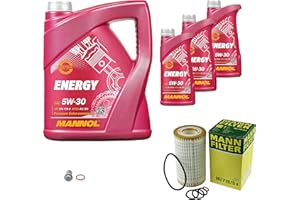 EISENFELS Filter Set Inspektionspaket erstellt mit 8 L Motoröl MANNOL Energy 5W-30, MANN-FILTER Ölfilter, Verschlussschraube