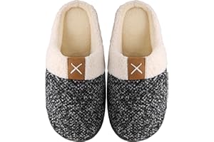 VIFUUR Homme Maison Pantoufles En Mousse À Mémoire Haute Densité Chaude Intérieur Extérieur En Laine Comme Doublure Doublure Anti-dérapant À Glisser Chaussures