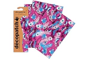 DECOPATCH Décopatch C577O - Une pochette de 3 feuilles de papier imprimé 30x40 cm, Plumes