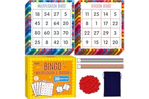 SPRITEGRU Multiplikations- und Divisions-Bingo-Spiel, 360 Mathematikaufgaben, 2 edukative Brettspiele für Kindergarten- und Vorschulkinder im Alter von 4-8 Jahren, perfekt für den Unterricht und zu Hause