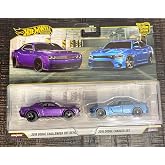 Hot Wheels JHW47 Premium 2 Paket 2018 Dodge Challenger SRT Demon / 2015 Dodge Charger SRT Ride On Oyuncak Mini Araba 3 Yaş ve