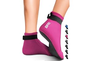BPS New Zealand 'Storm' 3mm Neoprene Socks - Glued & Stitched Anti-Slip Wetsuit Swim Socks Dive Boots for Beach Water Sports