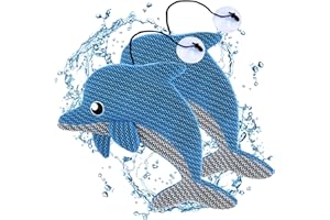 Dechoga 2 Stück Pool Absorber, ölabsorbierender Schwamm, aufblasbarer Delfin-Abschäum, Starke Adsorptionskapazität, Schaumabsorber Reiniger, tragbarer Absorber Filter, Schwimmbad, Spa-Zubehör