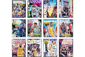 BigWig Prints Basketball-Poster, NBA-Poster, Basketball-Raumdeko, Wandbilder mit Steph Curry, Kobe Bryant, Kevin Durant, LeBron, Warriors, Lakers, 12er-Set (ungerahmt, 20,3 x 25,4 cm)
